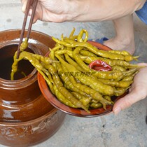 Hunan Hengyang specialty farmhouse homemade sour chili old altar spicy pickled pickled pepper Pickled cabbage porridge appetizer