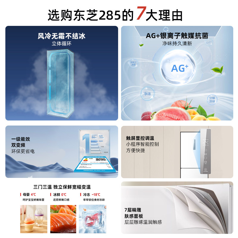 东芝GR-RM285WI-PM153冰箱图片