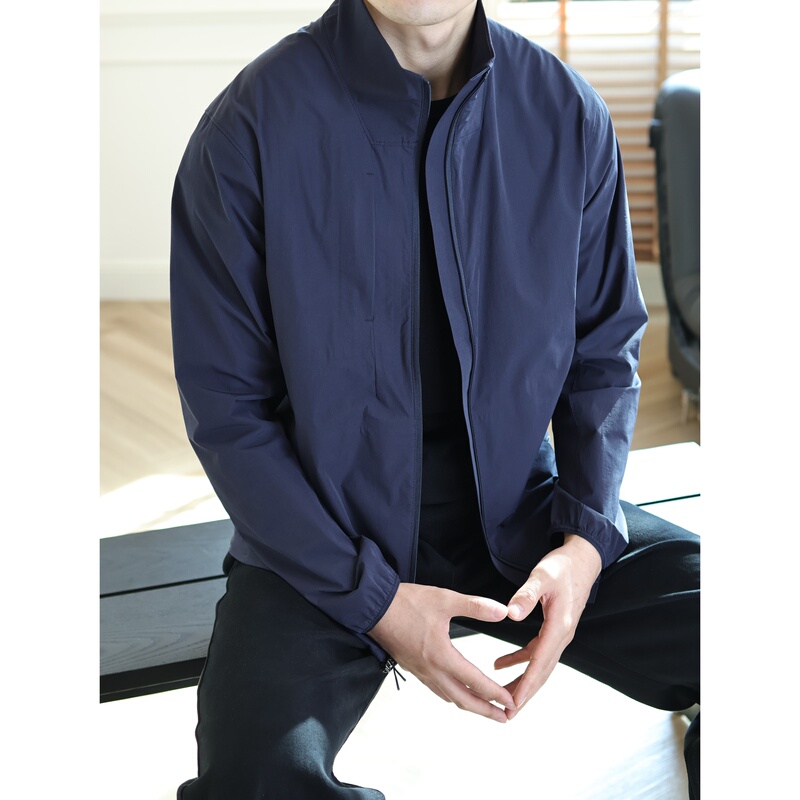 Easpal Autumn and Winter Design Lightweight Windproof Men's Jacket Comfortable Breathable Outdoor Commuting Small Stand Collar Men's Coat