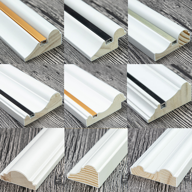 Solid Wood Line TV Background Wall Frame Trim Strips Plaster line Decorative Strips living room Bedroom Decorative Line Rims-Taobao