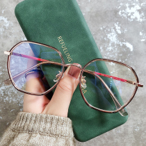 Myopia glasses women have degrees can be matched with Korean version of Tide plus astigmatism eyes brown glasses frame ins Wind big face thin