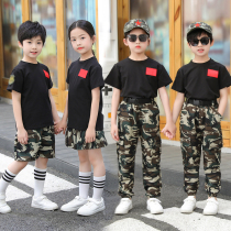 Children's Camouflage Clothing Summer Boys Short-Sleeved Special Forces Performance Elementary School Student Summer Camp Military Training Summer