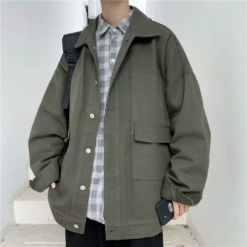 Японская джинсовая универсальная ретро куртка для отдыха, осенняя, свободный крой, в корейском стиле