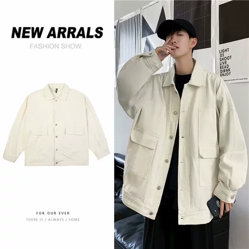 Японская джинсовая универсальная ретро куртка для отдыха, осенняя, свободный крой, в корейском стиле