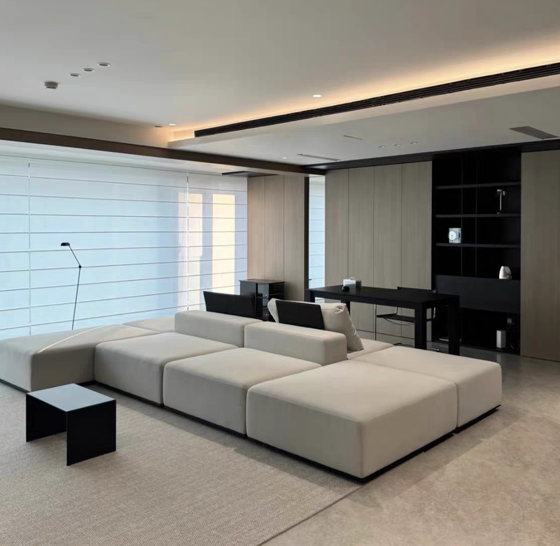 Italian Minimalist Large Flat Double-Sided Island Sofa Living Room Modular Combination Tofu Block Western-Style Cotton and Linen Fabric Sofa Italian Minimalist Large Flat Double-Sided Island Sofa Living Room Modular Combination Tofu Block Western-Style Cotton and Linen Fabric Sofa