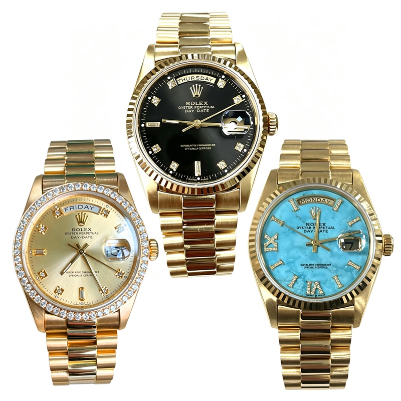 Luxury 98% New Rolex Day-Date 18K Gold Automatic Mechanical Men's Watch