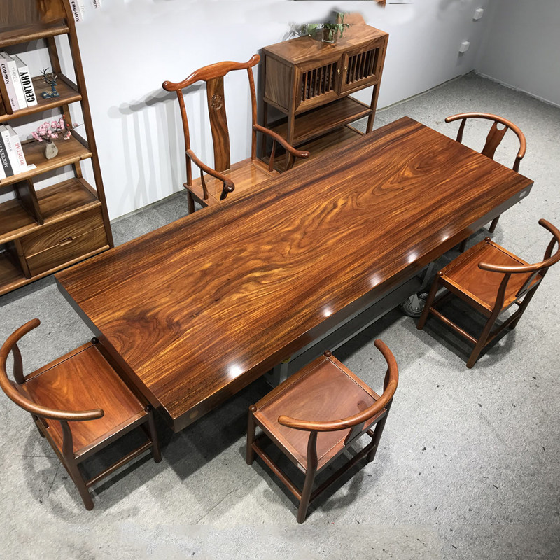 Okan Solima board log tea table tea table new Chinese office boss Building tea table 2 m spot