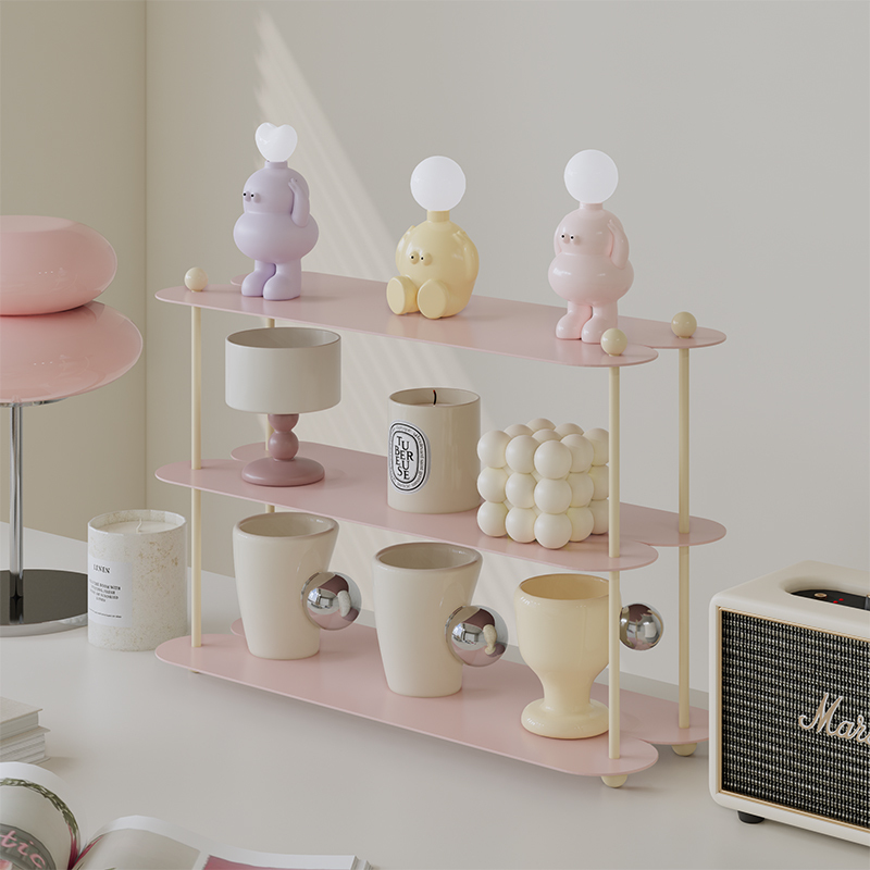 Dopamine-Colored Iron Art Three-Tier Desktop Small Living Room Snack Storage Rack Coffee Cup Organizer Dopamine-Colored Iron Art Three-Tier Desktop Small Living Room Snack Storage Rack Coffee Cup Organizer