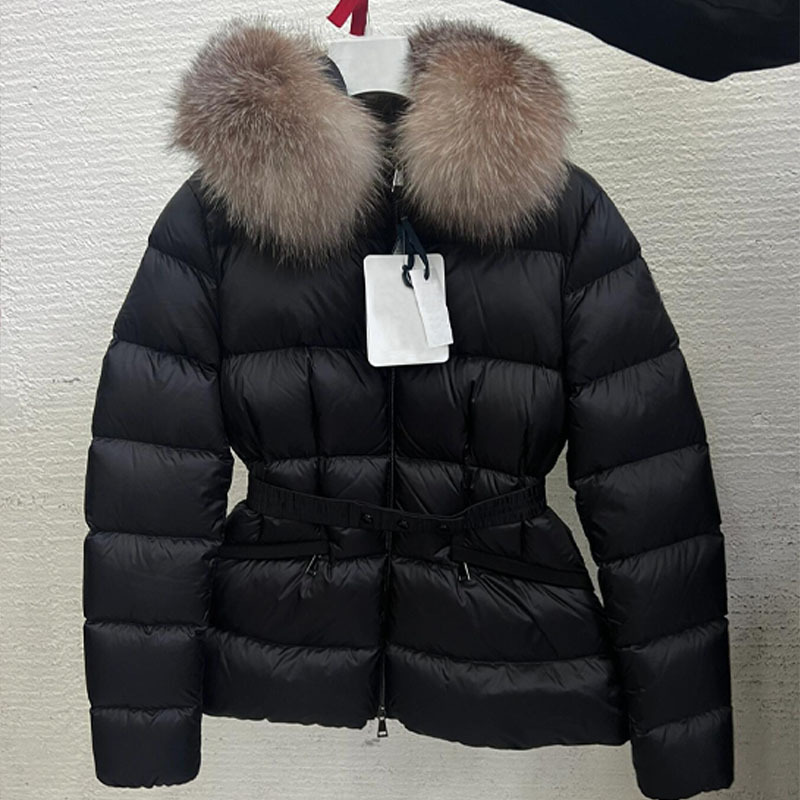 25S Mengjia m Goose down Jacket Women's Slim Short Style with Large Fox Fur Collar, Waist-Tightening, Matte Warm Wool Coat 25S Mengjia m Goose down Jacket Women's Slim Short Style with Large Fox Fur Collar, Waist-Tightening, Matte Warm Wool Coat