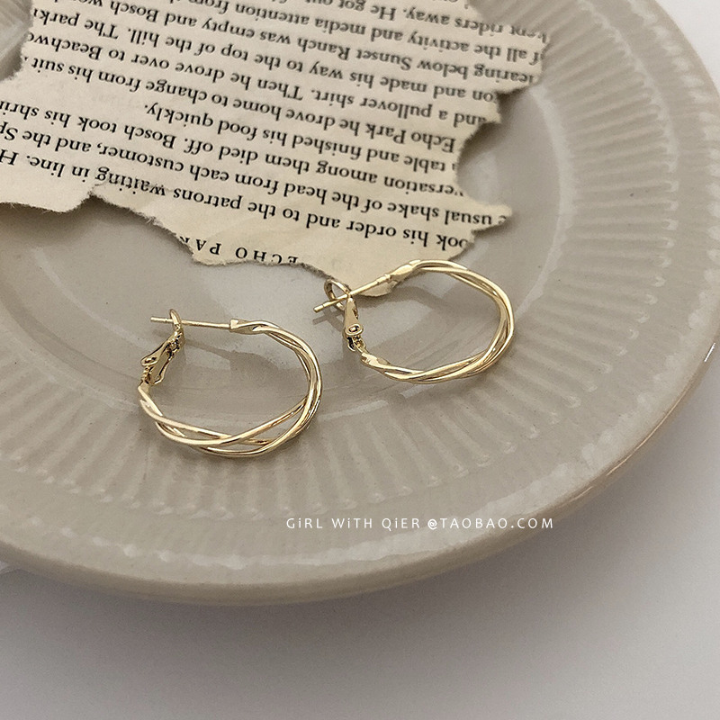 French hoop light luxury earrings women's simple high-end niche design earrings 2021 new trendy earrings earrings