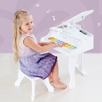 German HAPE 30-key colorful piano elegant white music enlightenment baby beginners childrens grand piano