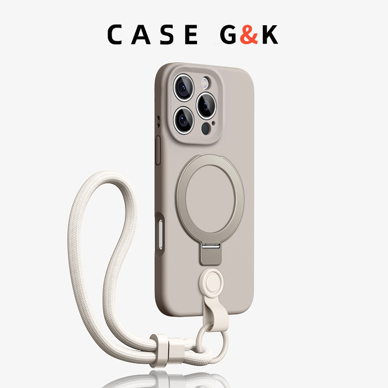 Magnetic Stand Compatible with Apple 16 Pro Max Phone Case 17 with Lanyard New Magsafe Liquid Silicone Premium iPhone 16 Anti-Drop 15 Pro Soft Couple Men's 14 Women's 13 Pm Official