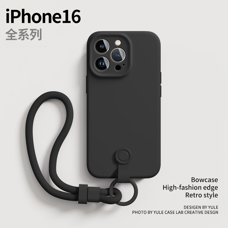 Suitable for Apple iPhone 16 Pro Max Lanyard Protective Case iPhone 15 Plus Phone Case Premium 14 Heat Dissipation Couple Official 13 New Model 17P with Lanyard Adjustable 12 Anti-Drop Air