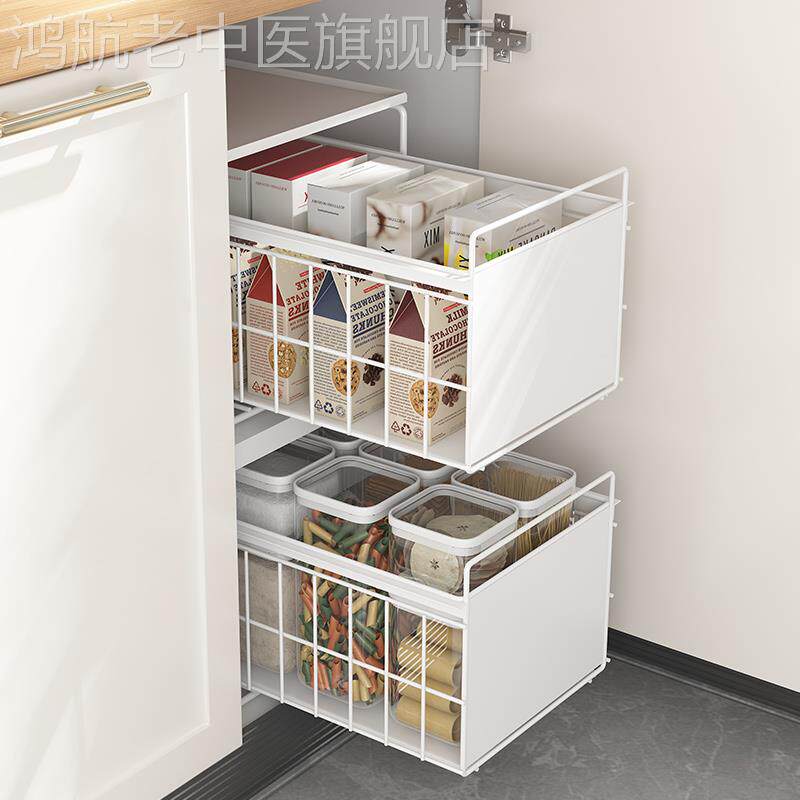 Sewers cabinet dish dish drawer drawer drawer slide rail separation layer of dish kitchen pull basket