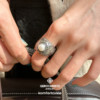 GEROCHRISTO GR2511 Pearl Ring Sterling Silver Vintage Carved Light Luxury Exquisite Handmade Ring GC