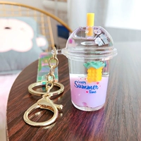 Летний фиолетовый ананасовый чай молока