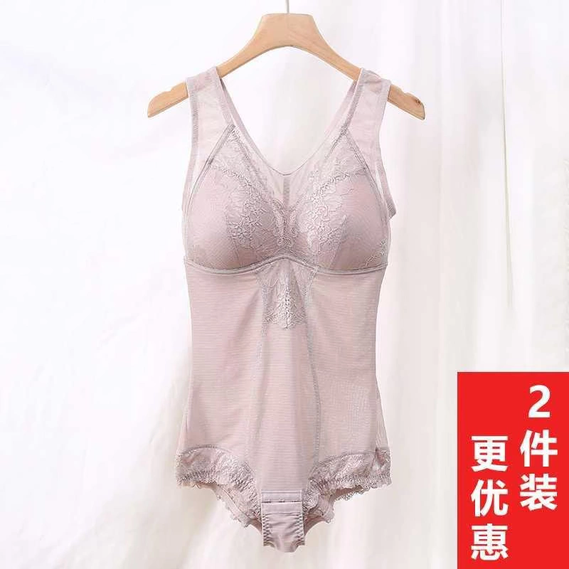 Không mặc áo ngực một mảnh shapewear nữ mùa hè mỏng và siêu mỏng nịt bụng định hình đai áo ngực corset body đồ lót - Một mảnh