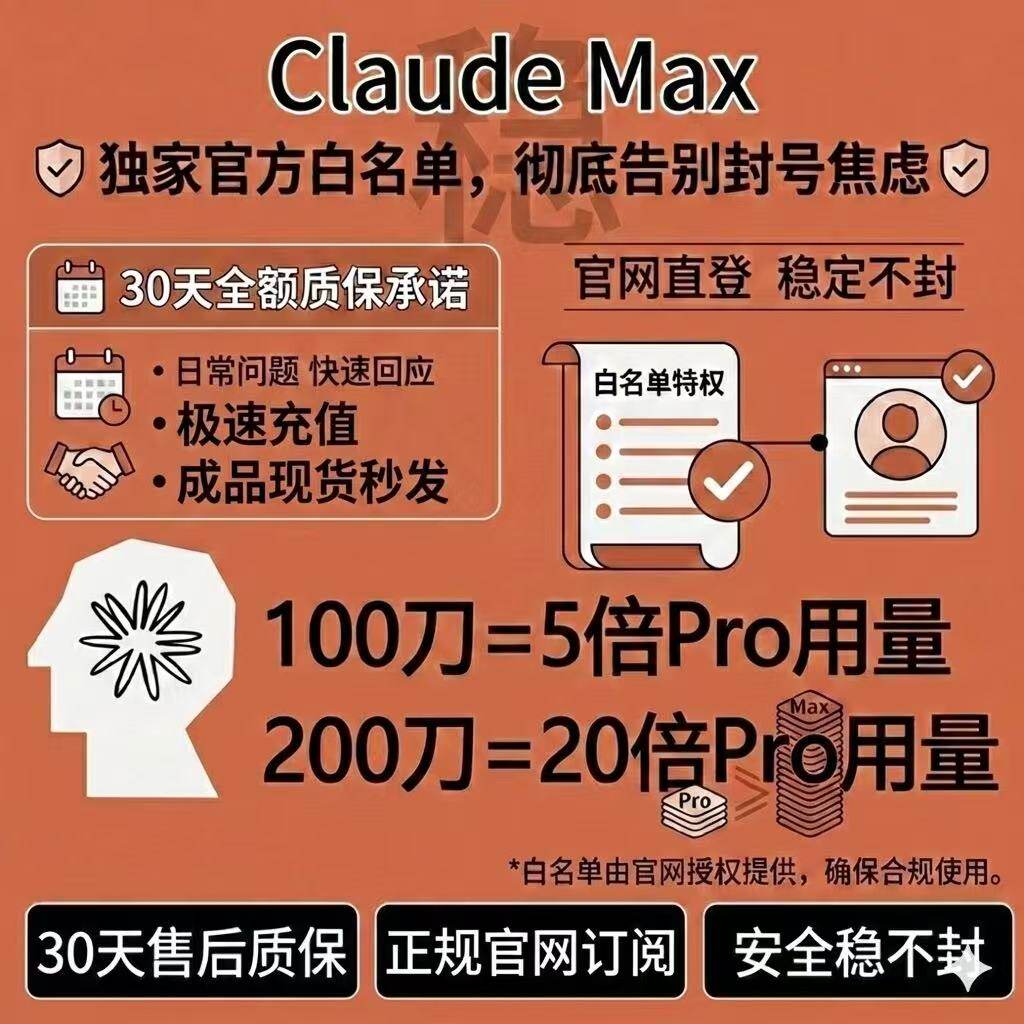 Официальный белый список Claude Max прямой доступ к официальному веб-сайту｜увеличение квоты в 5-20 раз ｜полная гарантия на 30 дней