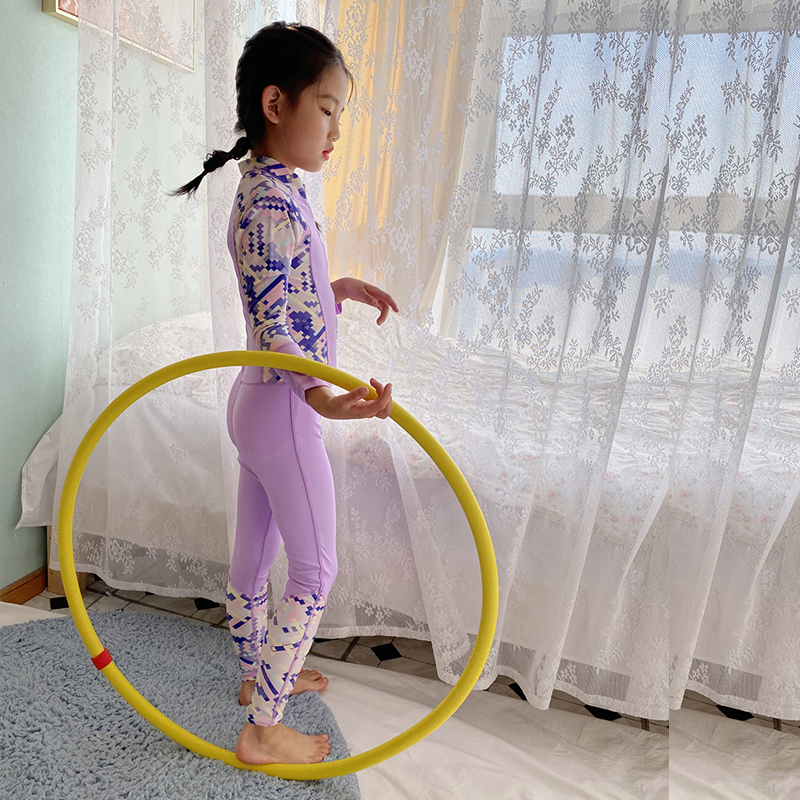 Children's swimsuit long-sleeved trousers sunscreen one-piece swimsuit student girl professional training surfing suit jellyfish suit