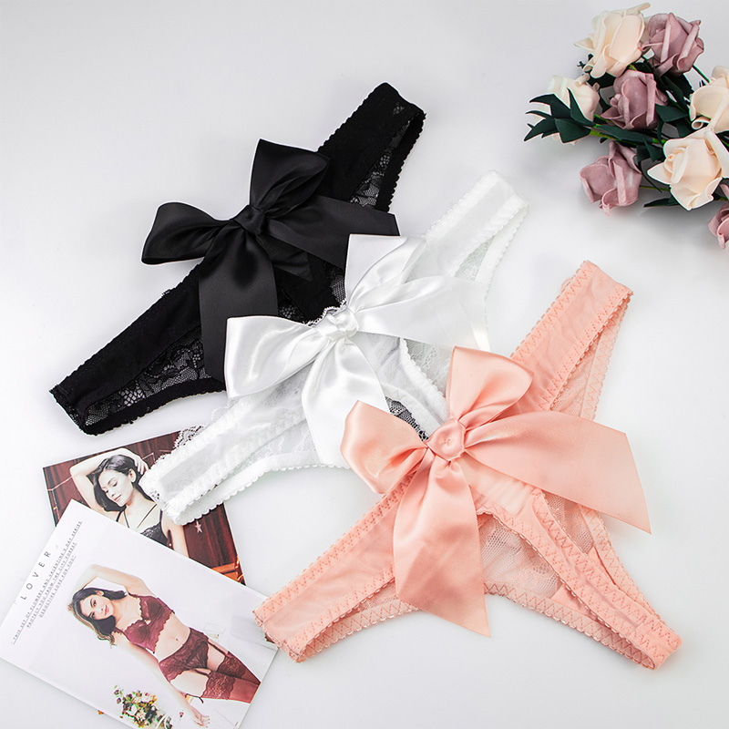 Snow Fox Valley sexy panties lace ladies ultra-thin breathable transparent thong low waist girl bow T pants