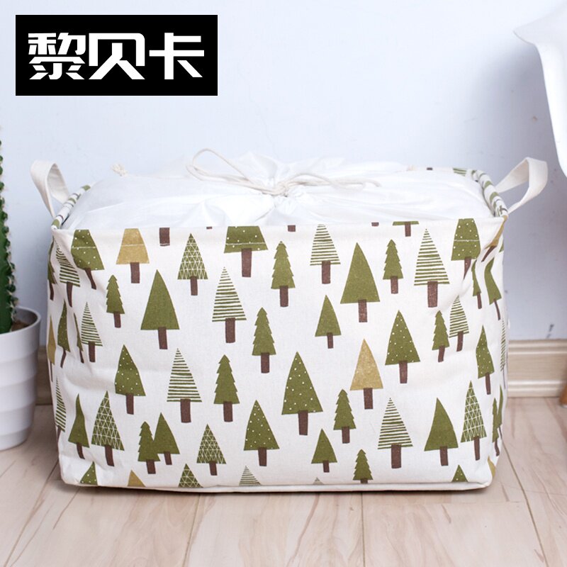 Large clothes storage box Cotton linen spinning finishing box box Snack box Oversized capless extra large inner drawstring mouth