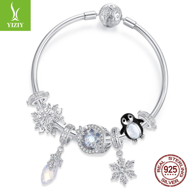 Yinziyun Original Ice and Snow World S925 Sterling Silver Snowflake Beads Romantic Winter Ice Flower DIY Bracelet Beads Yinziyun Original Ice and Snow World S925 Sterling Silver Snowflake Beads Romantic Winter Ice Flower DIY Bracelet Beads