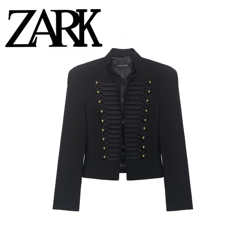 Zark European and American Style Women's Fashion Elegant and Trendy Slim-Fit Blazer with Shoulder Pads 4840798800