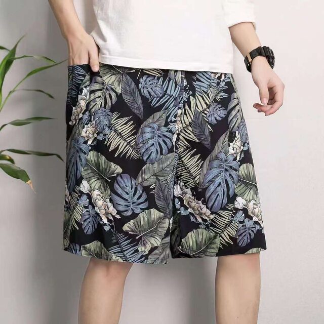 Men's five-point pants, cotton artificial cotton pants, beach pants, home furnishings, fat and large pajama pants, cool shorts pockets