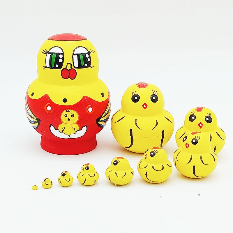 ten-story small belly panda Russian kit Wooden Toy Craft Gift for a May Valentine's Day Gift Pendulum