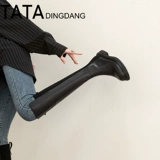 Демисезонные высокие сапоги, эластичные ботинки, из натуральной кожи