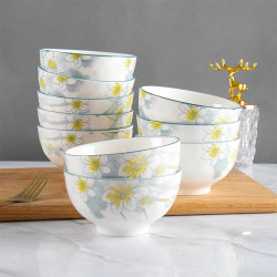 Rice bowl Household 2024 new high -value ceramic underglaze color combination is thick and 10 particularly beautiful bowls