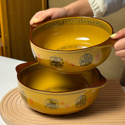 Ceramic 9.5 inch Bring In Wealth and Treasure into treasure For Home double ear big soup bowl boiled fish bowl big basin bowl Sauerkraut Fish soup noodle bowl