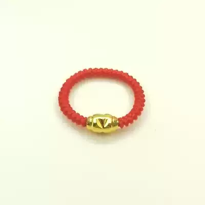 Woven ring very fine transfer beads lovers Vietnamese sand gold 18K gold long do not fade golden beads red rope black rope men