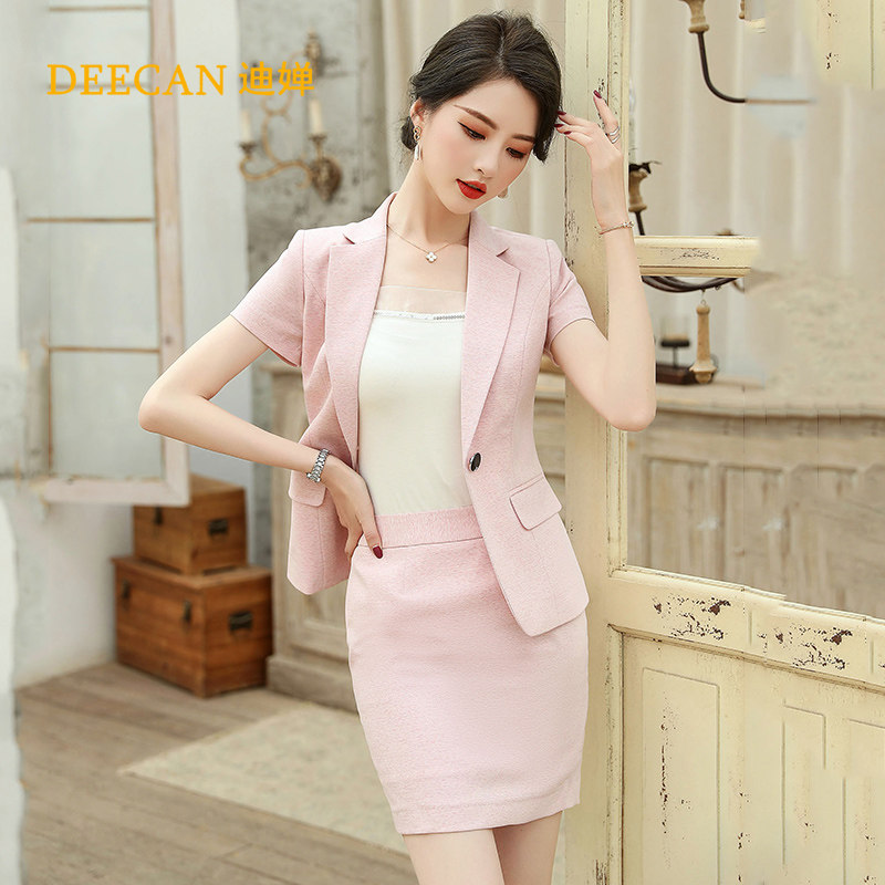 DEECAN Temperament Women President Career Suit Suits 20 new fashion beautician Jewelry Store Work Uniform Summer