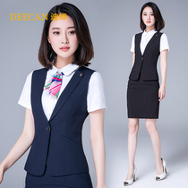 DEECAN high-end big-name professional suit female 2020 new temperament blue dress hotel front desk overalls summer