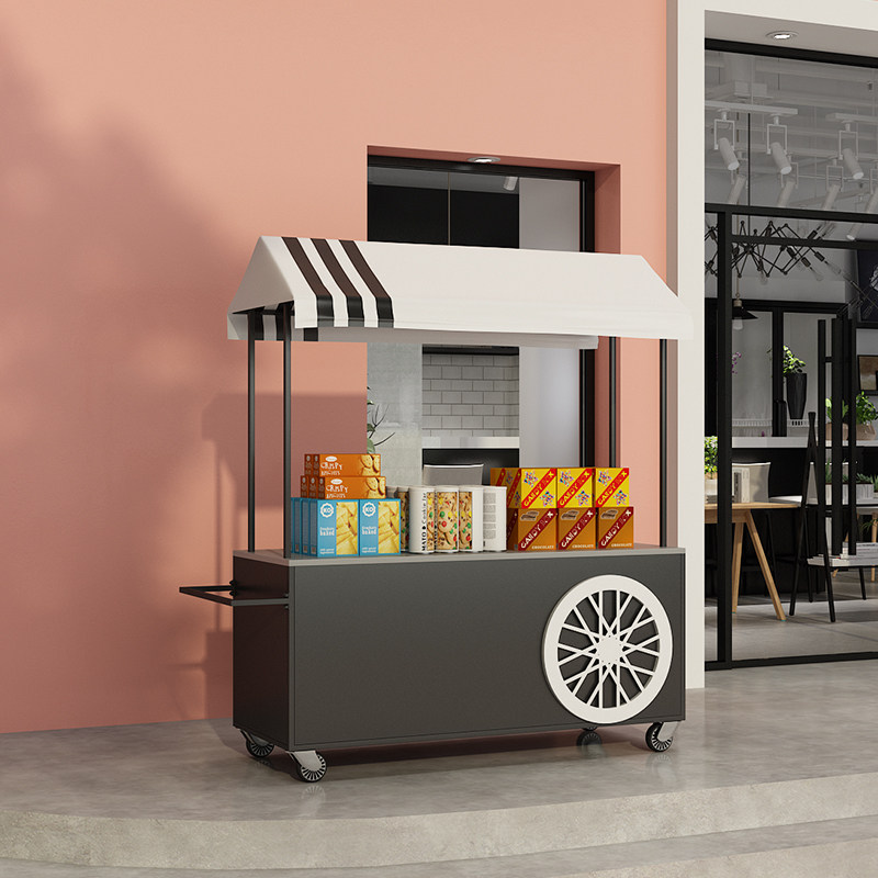 Wrought iron floats stall car night market mobile display stand trolley shopping mall outdoor snack stainless steel stall car