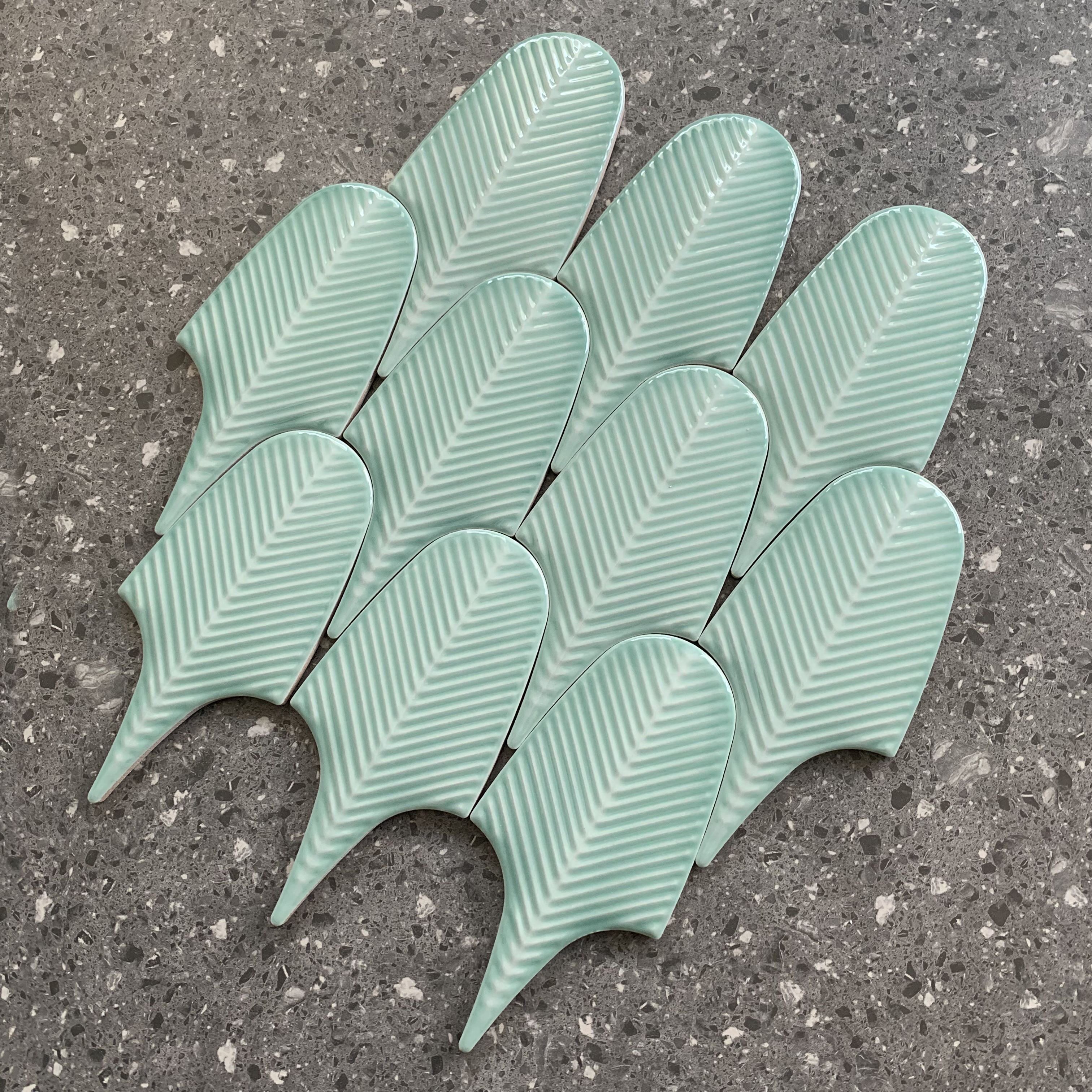 Net red feather small tile powder room wall brick milk tea restaurant art background wall brick balcony magic color handmade brick