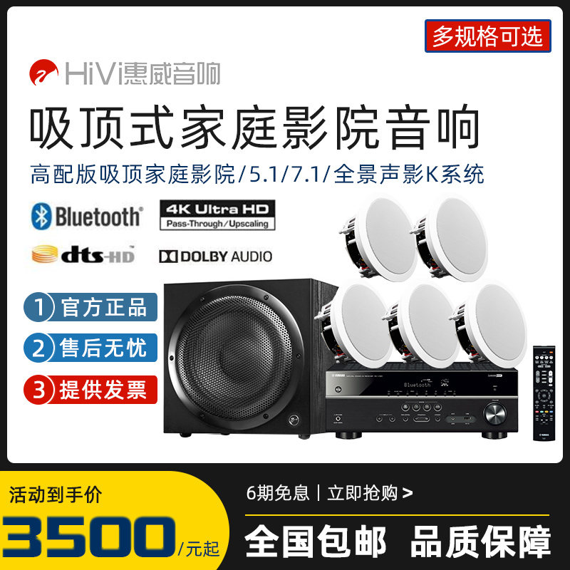 HiVi Ceiling-Mounted 5.1 Home Theater Sound Set Embedded Surround Ceiling Speaker Ceiling Speaker