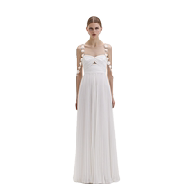 self-portrait 2024 spring and summer pure white chiffon flower suspender fairy dress long skirt