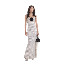 self-portrait 2024 early autumn new white dot matrix polka dot sweet flower polka dot dress dress