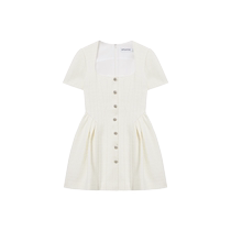 self-portrait 2024 spring and summer new ivory white U-shaped neckline short-sleeved dress and skirt