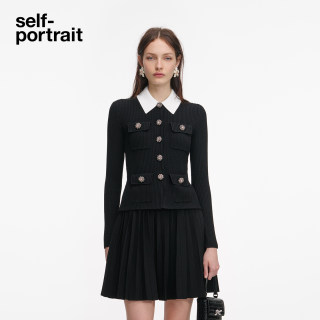 Self-portrait golden style knitted dress