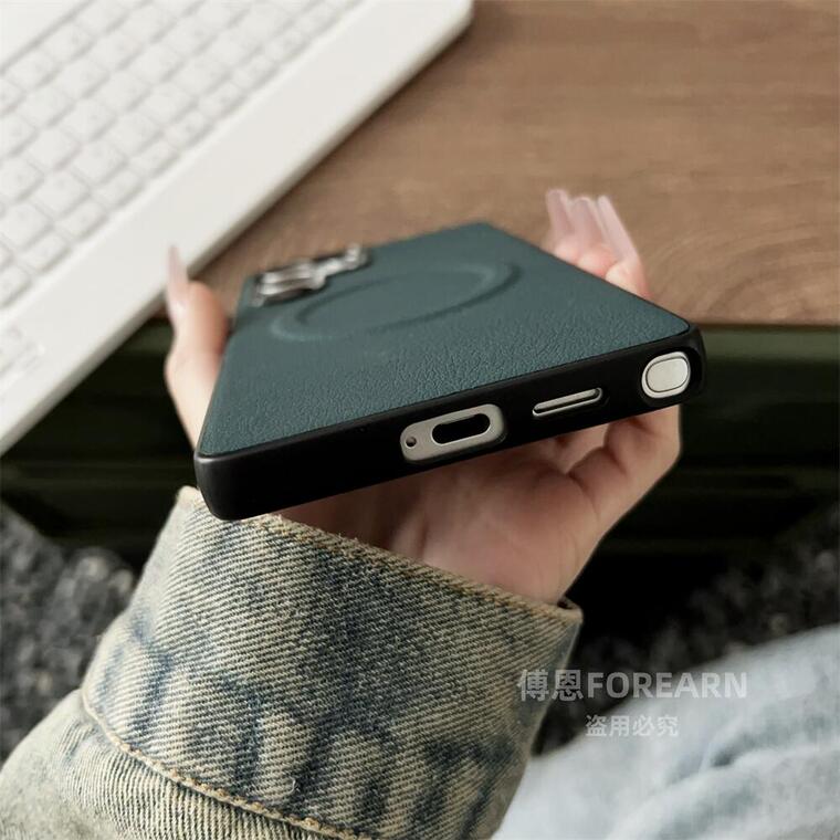 FOREARN Magnetic Charging Black Grey Textured Luxury Business Samsung Phone Case
