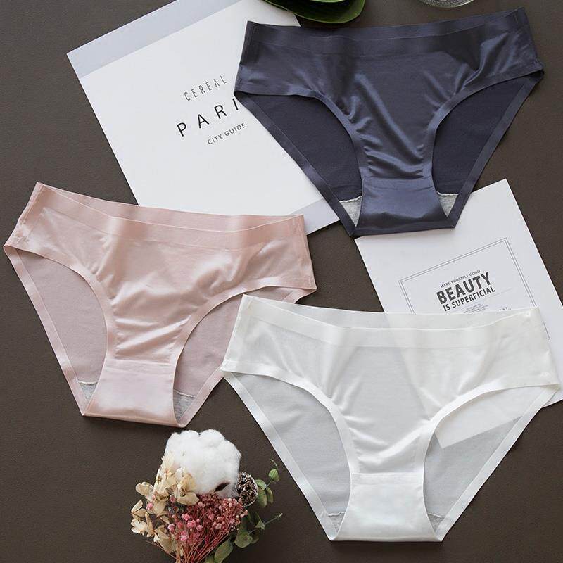 Lady Wemery Ladies Ice mask No marks Low Waist Underpants Trinity Dress Sexy Quick Dry Air Conditioning Triangle Pants