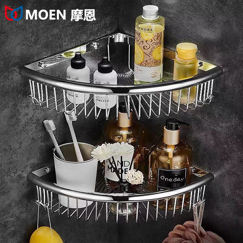 Morne Full Copper Toilet Triangle Basket Free of perforated Bathroom Set Tripod Shower Room Corner Rack Containing Shelf-Taobao