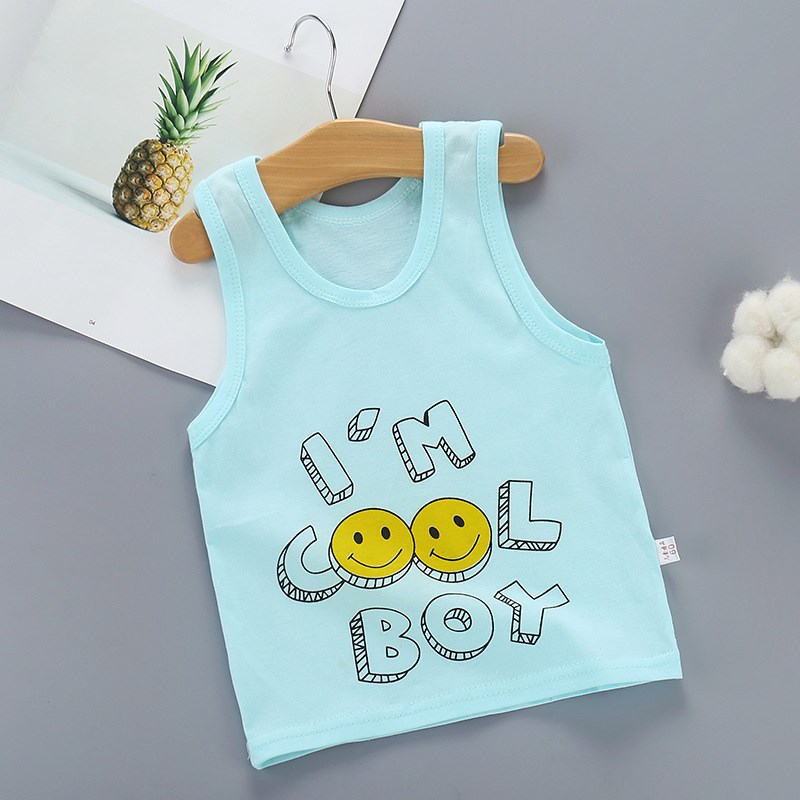 nam bé 0 tuần mùa hè quần áo váy cotton 3456 789 10 tháng 2 nửa tuổi 1 nữ bé 8 vest t-shirt thủy triều.