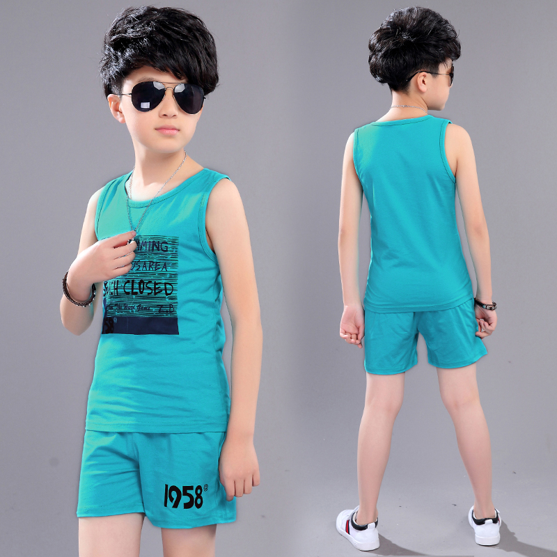 Boys bộ vest 2019 mới mùa hè váy vừa boys boys quần short cotton trẻ em dành cho trẻ em của hai mảnh mỏng.