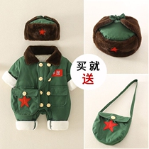 Winter baby suit baby jumpsuit autumn and winter boys treasure coat cold-proof super thick going out baby winter clothes