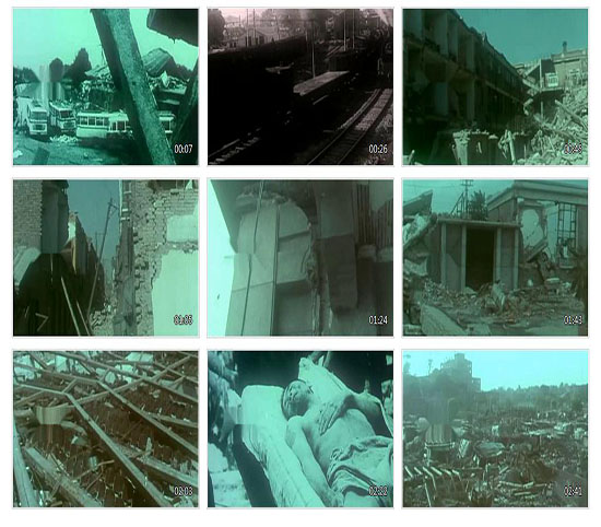Tangshan Earth Quake Houses Collapse Road Damage Building Collapse City Ruins Displaced video material-Taobao