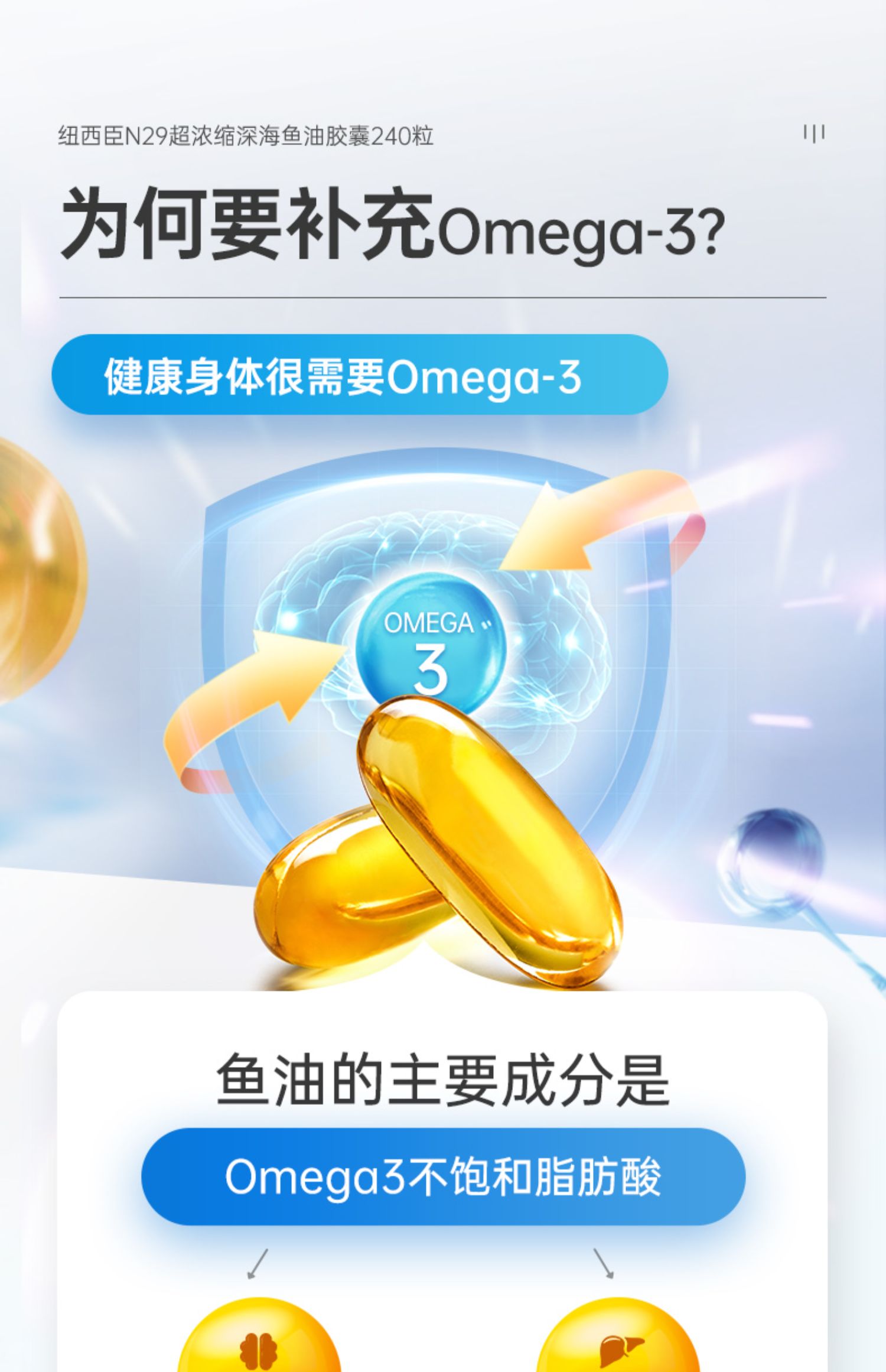 澳洲进口深海鱼鱼油omega3软胶囊N29